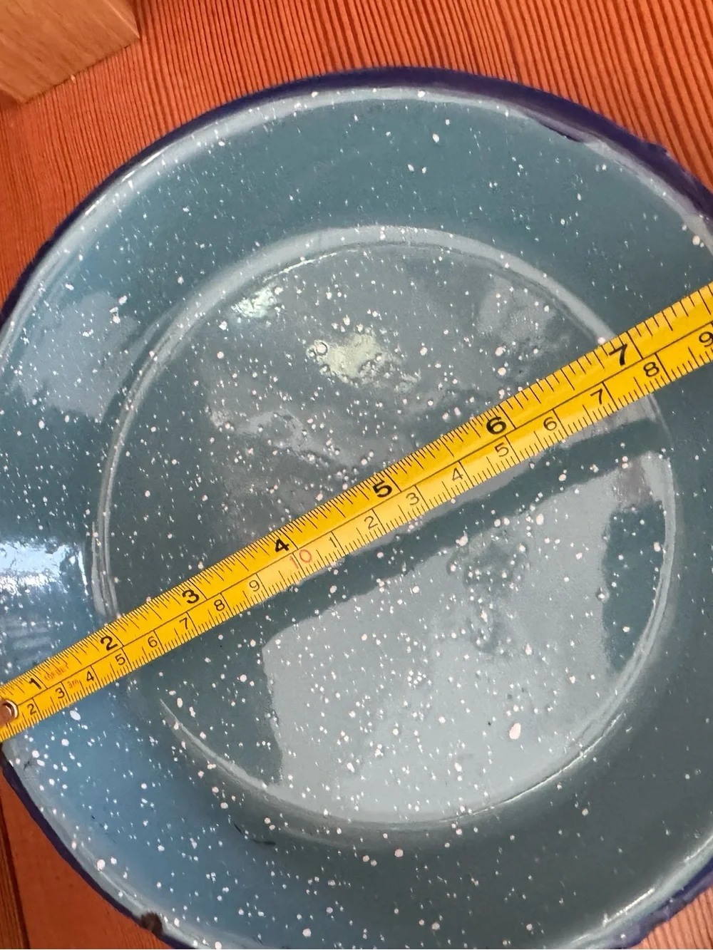 2 Blue Speckled Enamel Saucepans for camping, decor or up-cycle